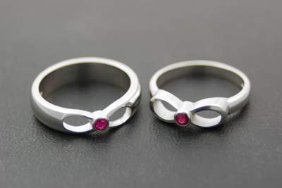 Infinity Wedding Bands on Sterling Silver And Ruby  Infinity  Rings Made To Our Customer S
