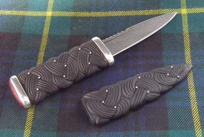 Sgian Dubh in Ebony with Damascus Blade